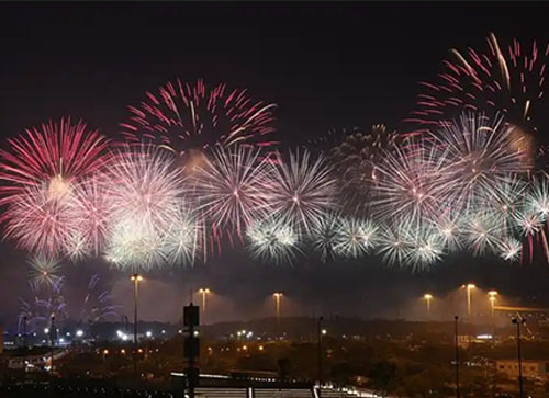 曲麻莱县焰火晚会